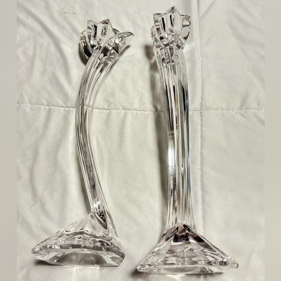 Pair of Crystal Mikasa Flower Song Tulip Top
Candle Holders 10" Elegant EUC VTG - Picture 3 of 14